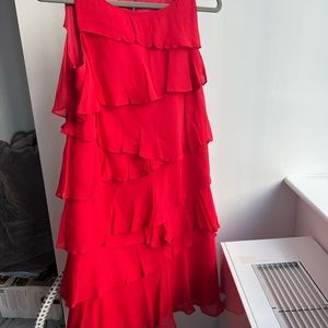 100% silk red dress